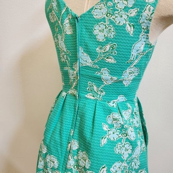 Lilly Pulitzer Parker Dress Birds & Bees Lagoon Green Rossette Mini Size… - Picture 12 of 16